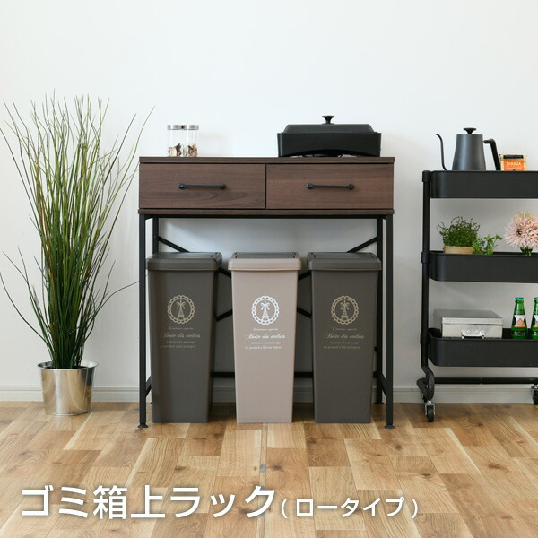 楽天市場】ゴミ箱上ラック 引き出し付き (幅80 奥行46 高さ85 cm)DGR