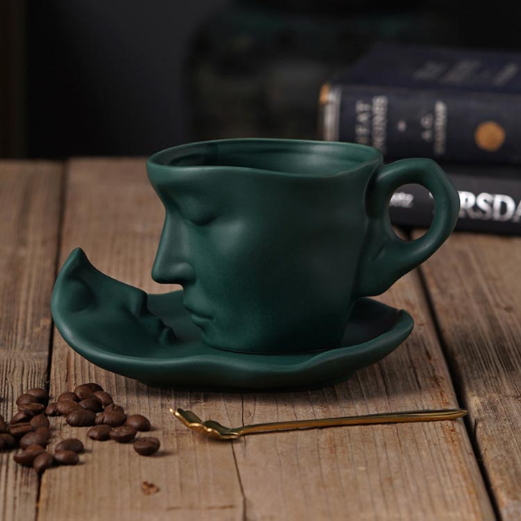 楽天市場】陶器 カップ ソーサー 260ml 耐熱 マグカップ キス 彫刻 人