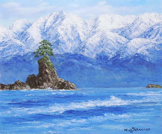 小川 久雄 「大沼」 油彩 油絵 F4号 美術品 絵画 アート 自然 風景 山