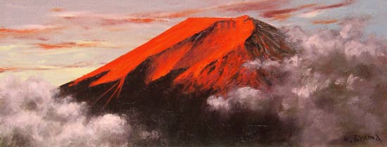 楽天市場】絵画 油絵 赤富士 （大山功） WF3号 送料無料 【海・山