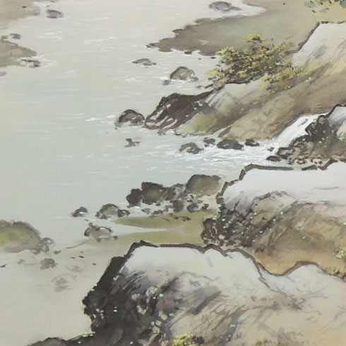 楽天市場】掛け軸 彩色山水 (小島光径) ※即納※ 送料無料 【掛軸】【一