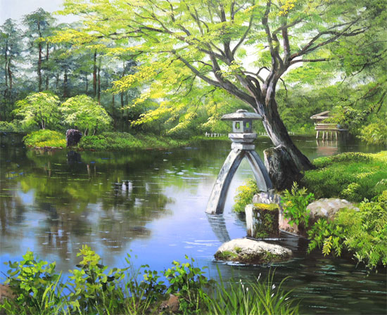 楽天市場】絵画 油絵 兼六園 F30号 （小池三郎） 送料無料 【肉筆