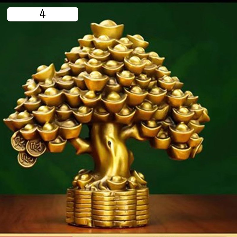 楽天市場】招財樹金のなる木 ベース付属 銅製 聚寶盆 風水置物