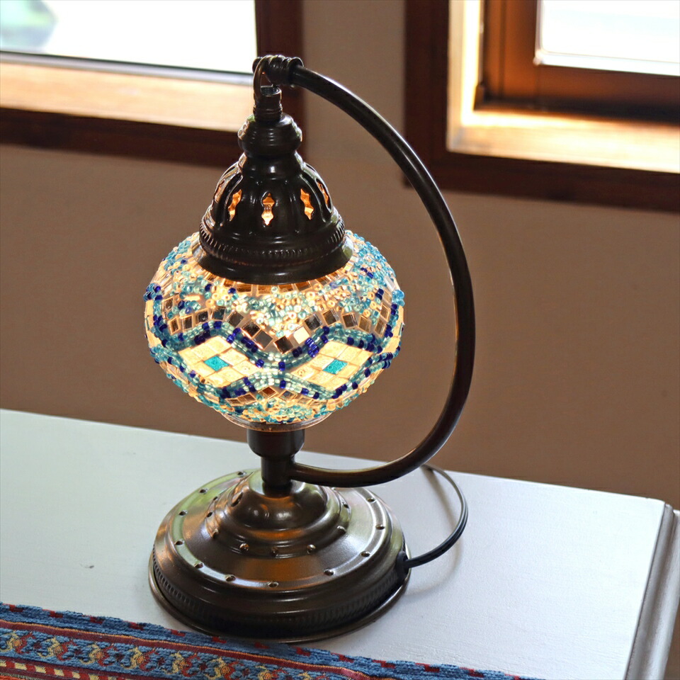 楽天市場】トルコランプ モザイクテーブルランプ ハンギング 高さ30cm