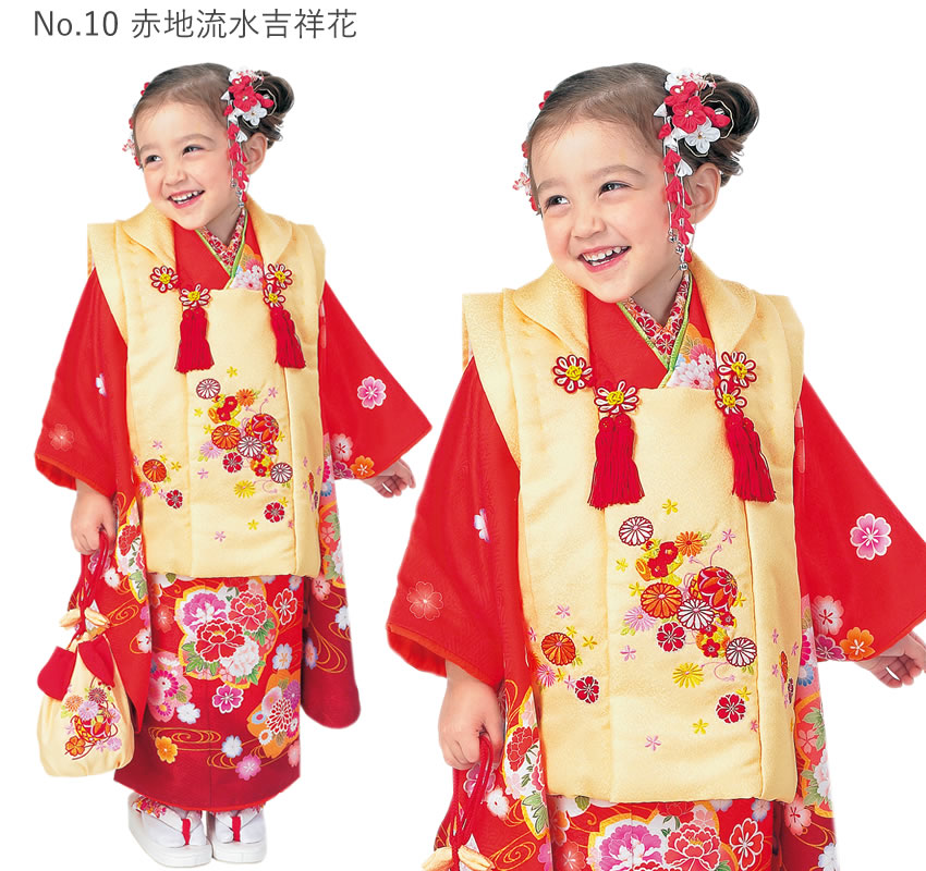 楽天市場】七五三 着物 3歳 被布コート8点フルセット 着物 三ツ身着物
