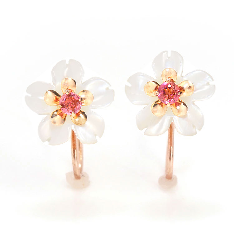 楽天市場】【最短当日出荷】桜モチーフ カラー蝶貝 K10カラーゴールド