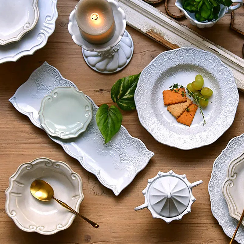 楽天市場】ラ セラミカ メルレット ホワイト レース レクタングル