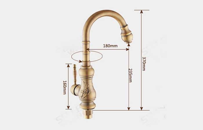 楽天市場】キッチン 蛇口 洗面用 アンティーク 混合水栓 シングル
