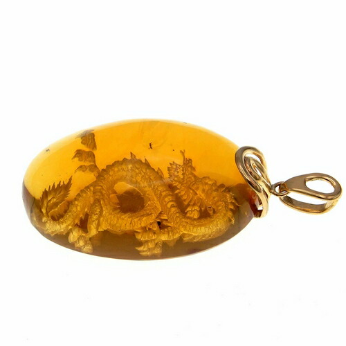 楽天市場】【動画あり】龍 ペンダントトップ 昇龍 インタリオ 琥珀