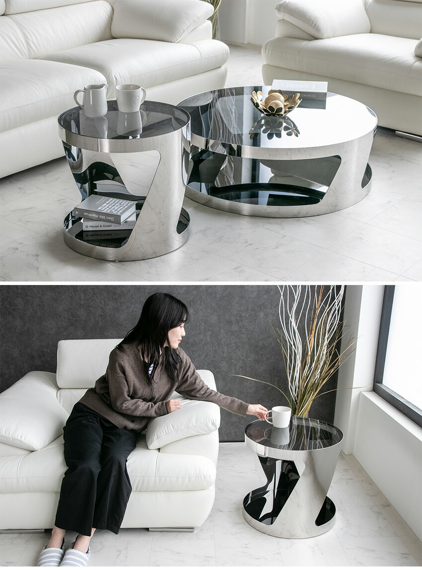 楽天市場】【送料無料】 サイドテーブル モダン 丸 テーブル 高級感