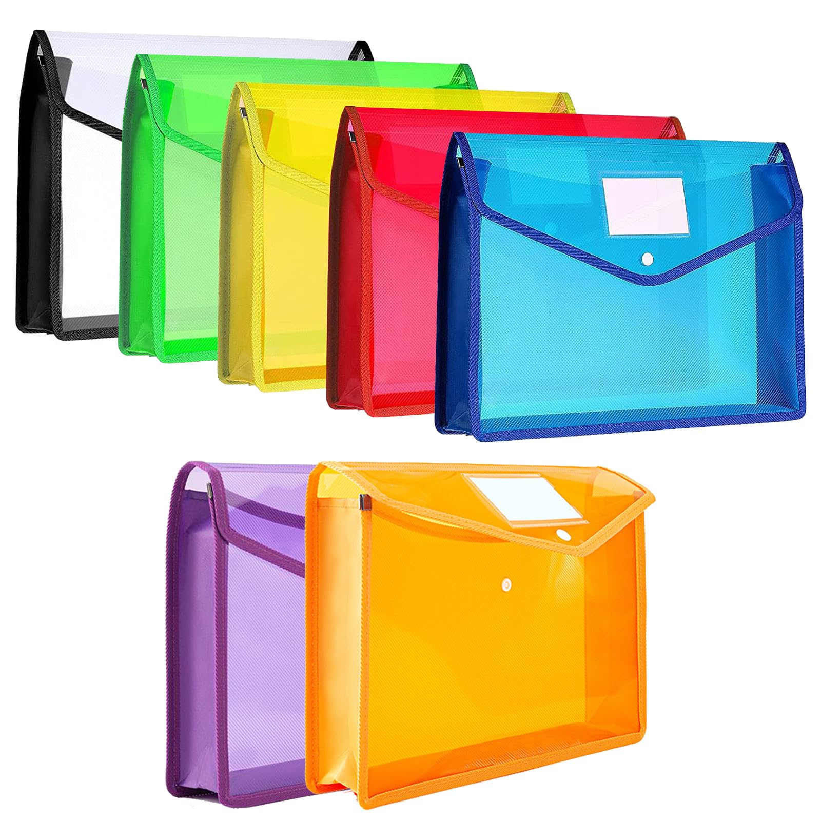 楽天市場】ファイルケース 7枚セット A4対応 ボタン式 ファイル袋