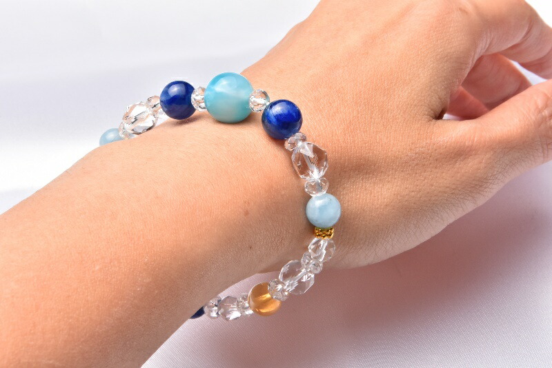 楽天市場】天然石 パワーストーン ブレスレット高品質 ラリマー&カイヤ