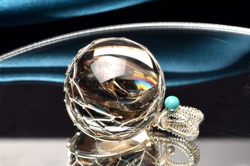 楽天市場】虹入り茶水晶 レインボースモーキークォーツ 20mm 丸玉