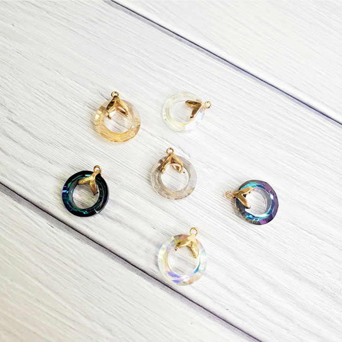 楽天市場】チャーム リング オーロラ クリア キラキラ ピアス