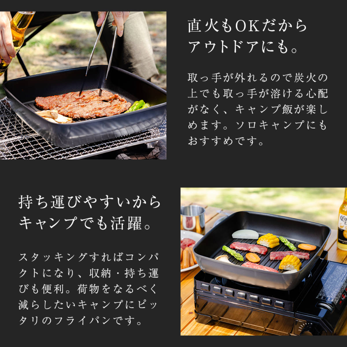 楽天市場】四角いフライパン 26cm IH対応 着脱ハンドル付き 蓋付き