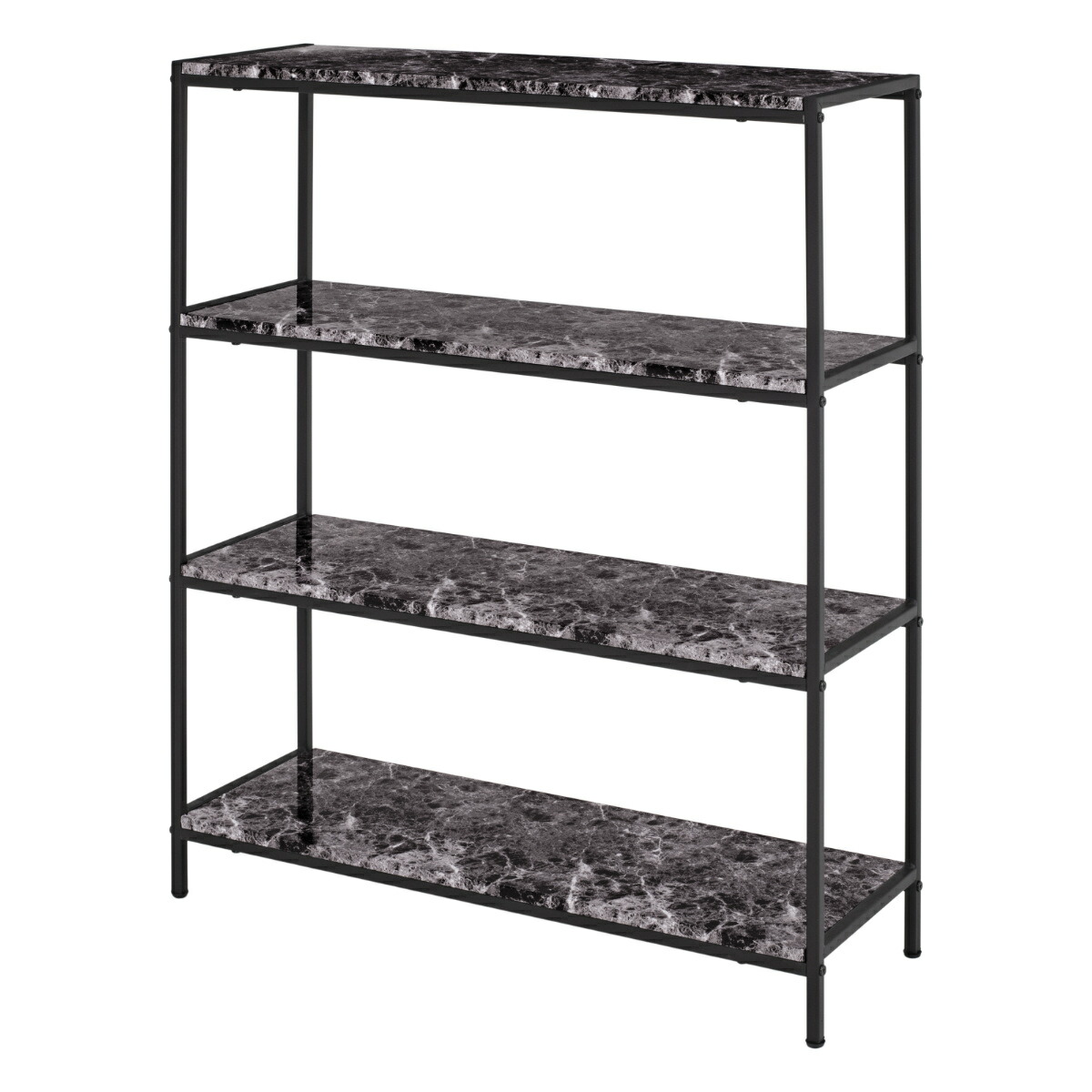 楽天市場】オープンラック 4段 大理石調天板 スチールフレーム 幅90cm