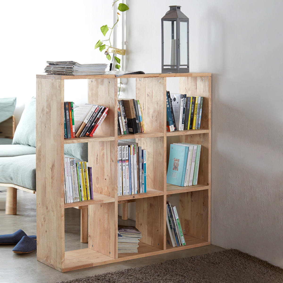 楽天市場】オープンシェルフ 3×3 幅109cm ラバーウッド 無垢材