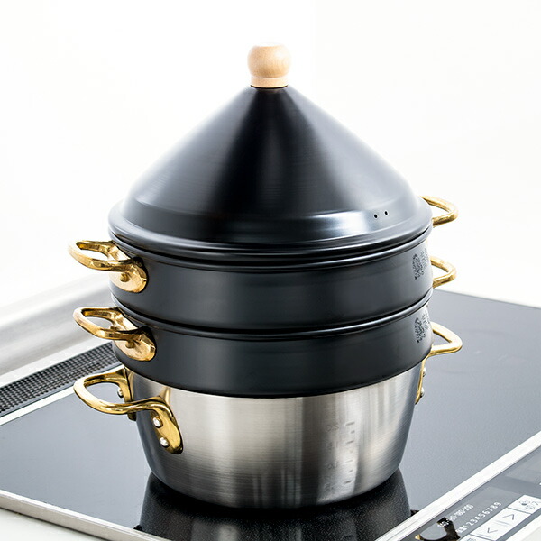 楽天市場】せいろ 21cm 蒸籠 ブラック 6点セット ステワ 蓋 両手鍋