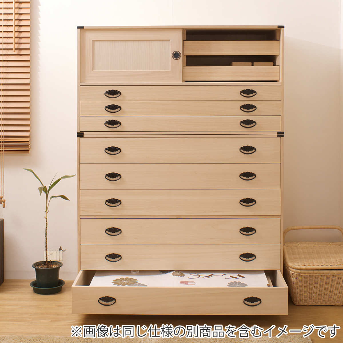 楽天市場】桐タンス 幅99.5cm 引出し3段 上置き兼用 引戸 日本製 （ 桐