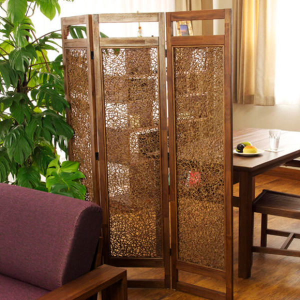 楽天市場】籐 スクリーン 3連 アジアンテイスト チーク材フレーム 高さ