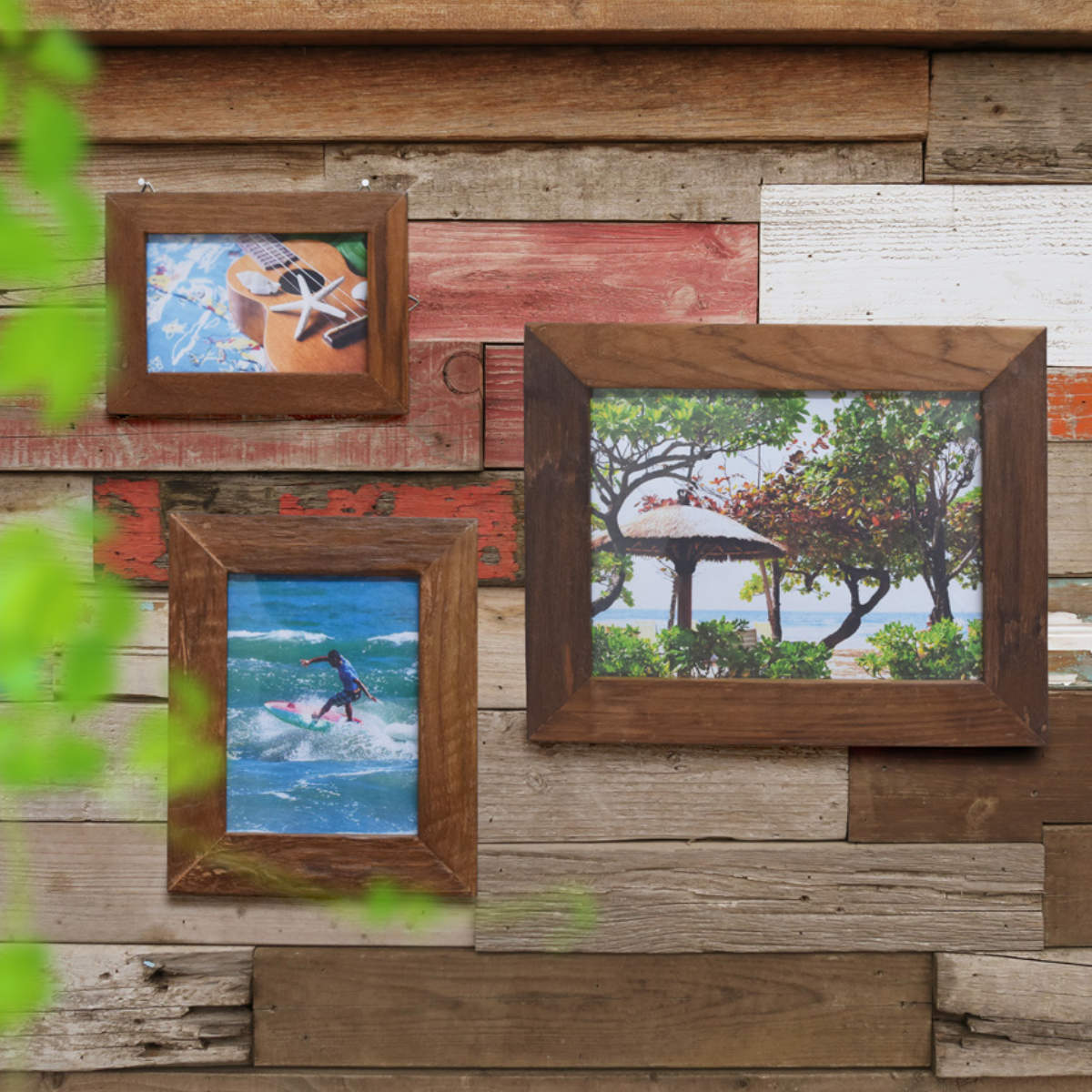 楽天市場】フォトフレーム 廃材フォトフレーム ブラウン 壁掛け 木製
