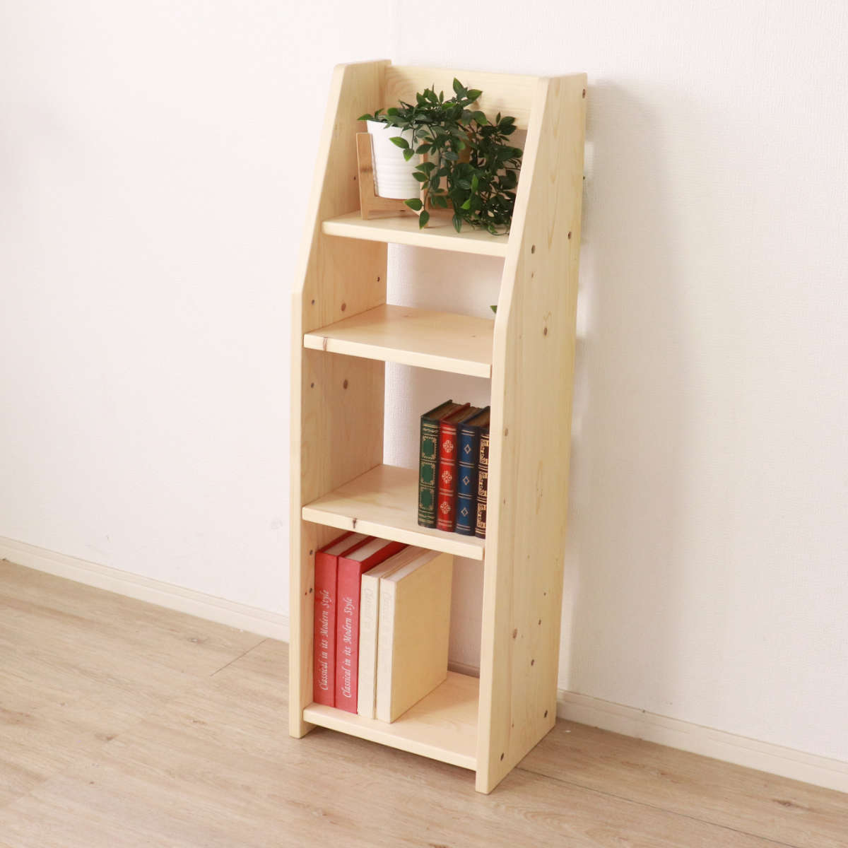 楽天市場】ラック 木製 サイドラック デスク用 天然木 （ 本棚 棚