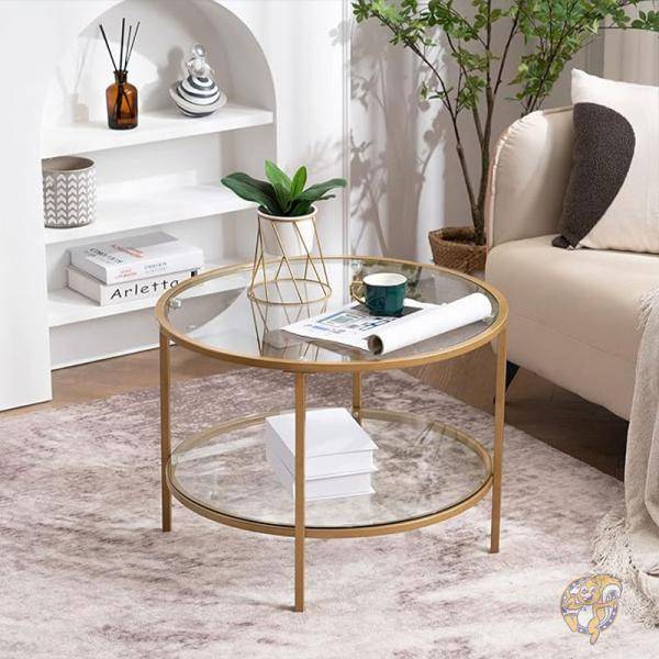 楽天市場】ラウンド テーブル ゴールド コーヒーテーブル 65cm