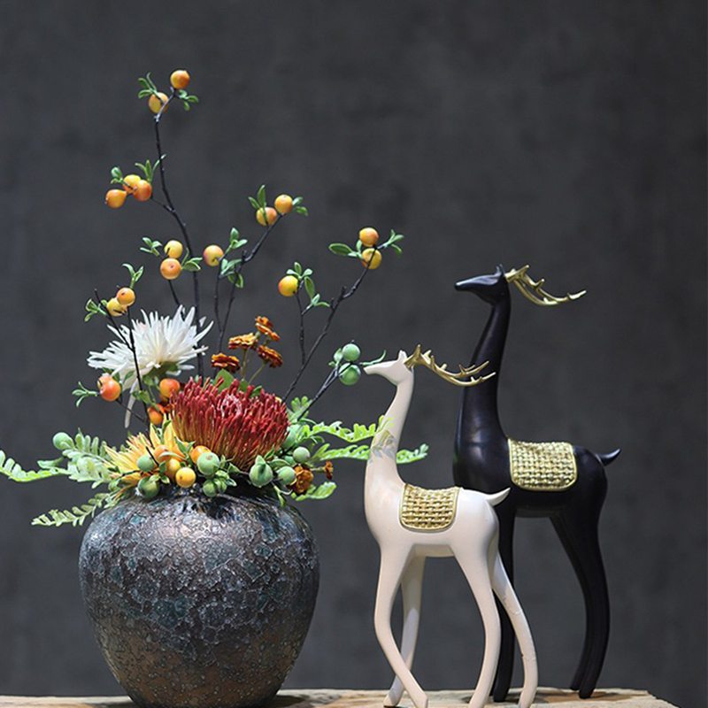 楽天市場】おしゃれ花器 造花セット 黒 錆風 球体 ブラック 枯れない花