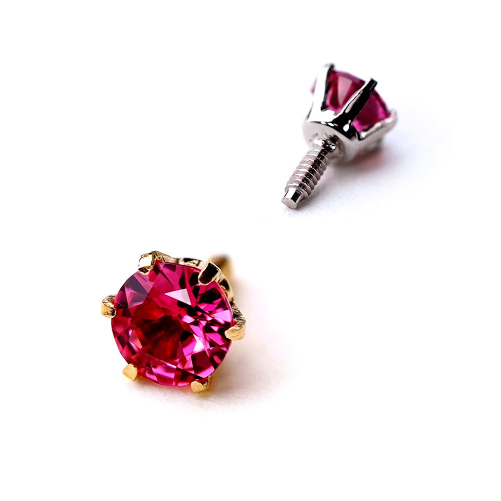 楽天市場】K18/PT レッドスピネル ボディピアス │ 16G/14G イエロー