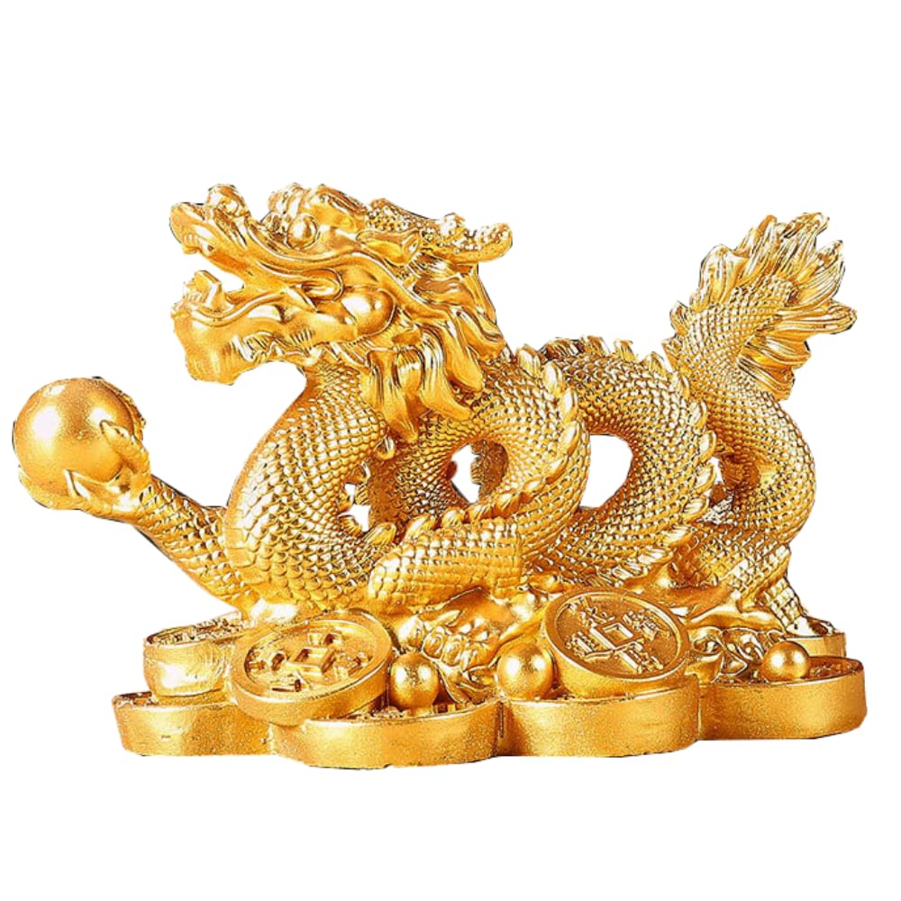 楽天市場】【送料無料】PLEAVIT 龍の置物 玄関 風水 竜の置き物 金