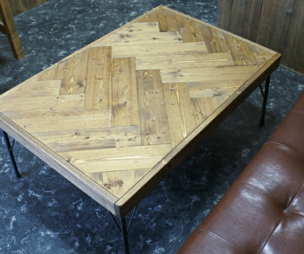 楽天市場】無垢材 ヘリンボーン テーブル ローテーブル 幅90cm パイン