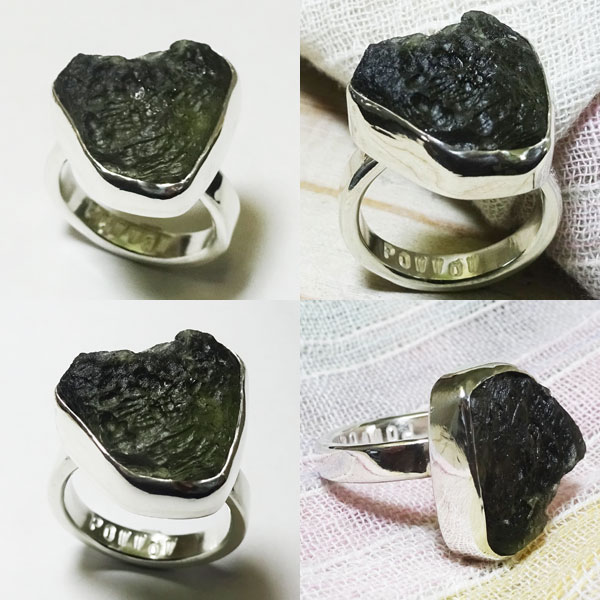 楽天市場】モルダバイト リング 原石 モルダバイト シルバーリング【9