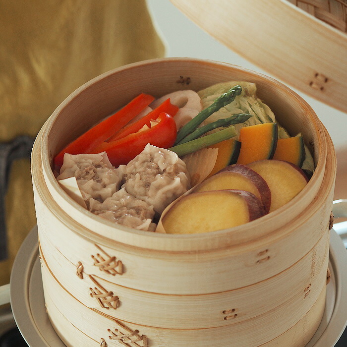 楽天市場】かごや 竹 中華せいろ 21cm 本体 / 蒸し器 天然木 セイロ