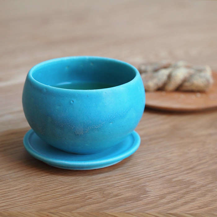 楽天市場】飯高幸作 フタック 蓋物 丸 S ブルー / kousha ceramic