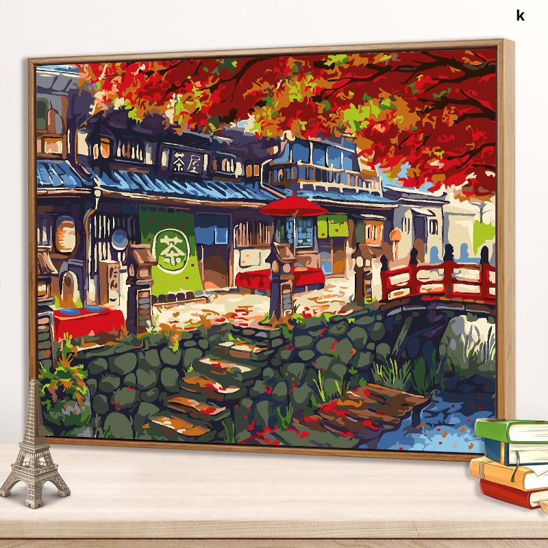 楽天市場】数字油絵 草木 風景 塗り絵 油絵セット 工具付き 内枠付き