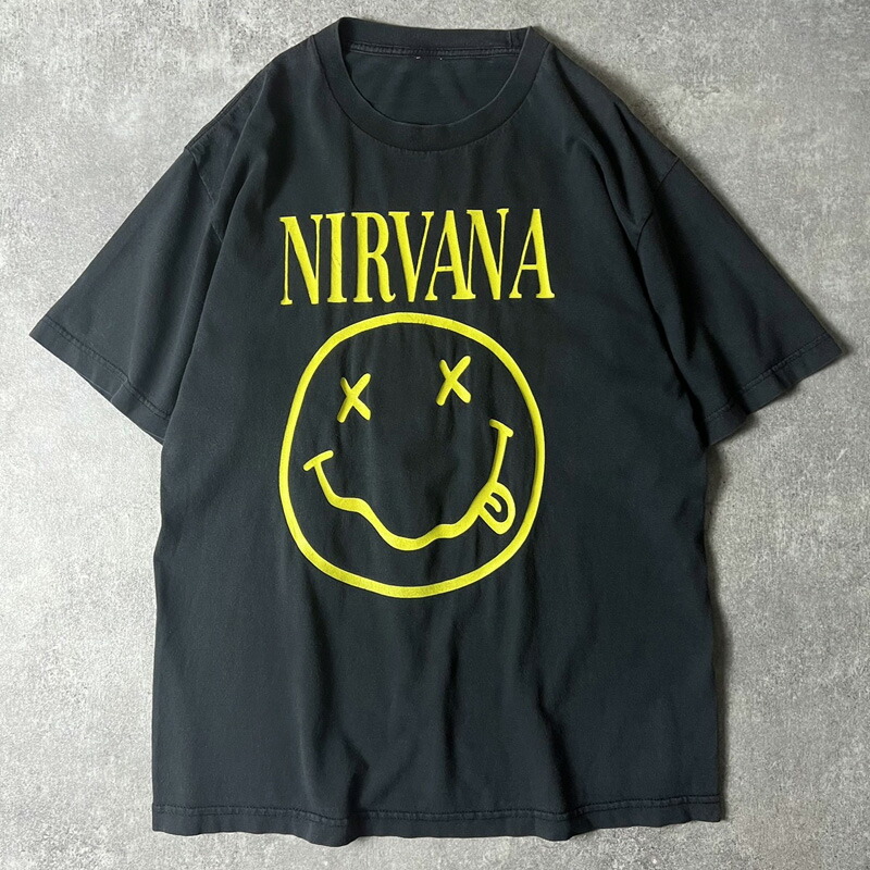 楽天市場】00s NIRVANA スマイル フェイス プリント 半袖 Tシャツ / 00