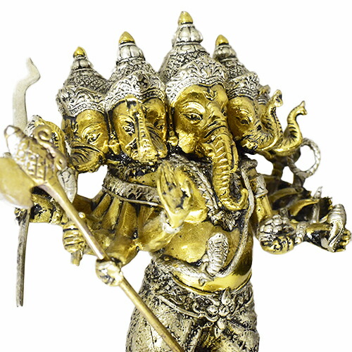 楽天市場】【一点物】インド神 5面 鬼神 ガネーシャ 金属 置物 高さ