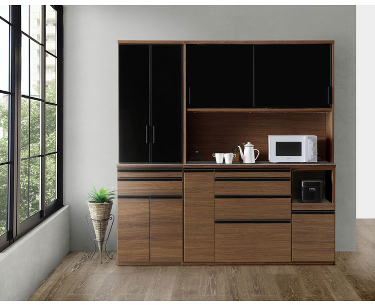 楽天市場】食器棚 幅200cm キッチンボード レンジボード 右開き 左開き