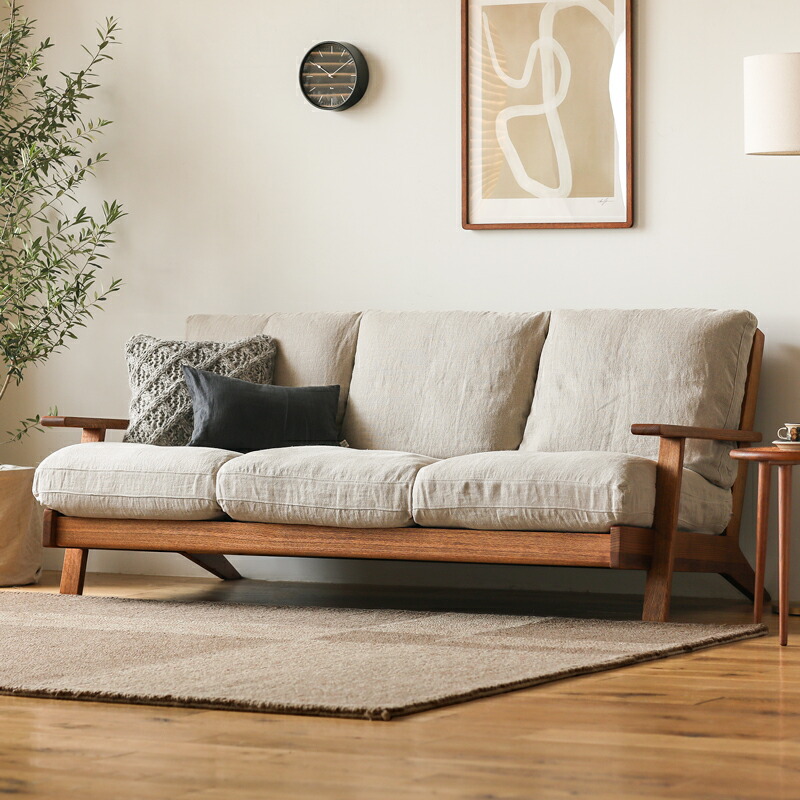 楽天市場】3人掛けソファー NOANA ノアナ ブラウンフレーム 北欧