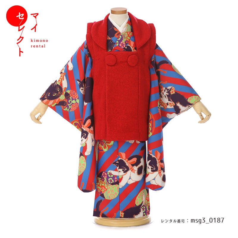 楽天市場】【レンタル】 身長85cm〜100cm 七五三 着物 3歳女の子 [被布