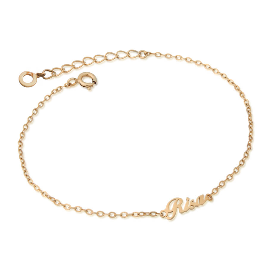 楽天市場】日本製手作り K18 18金 18k イニシャルブレスレット ネーム