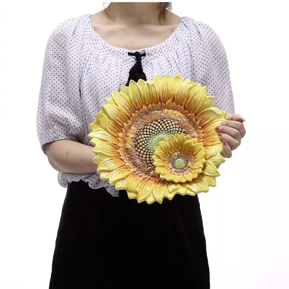 楽天市場】A008113ヒマワリ柄 お皿二点セット プレート 食器 陶器