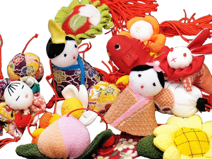 楽天市場】つるし雛 ちりめん細工 お雛祭り 5本 15個まとめて 完成品