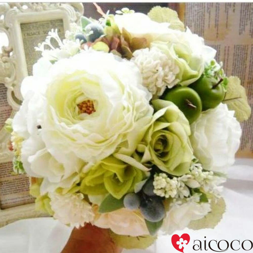 楽天市場】ブーケ ブートニア セット 7点 ヘアアクセ 付き アーティ