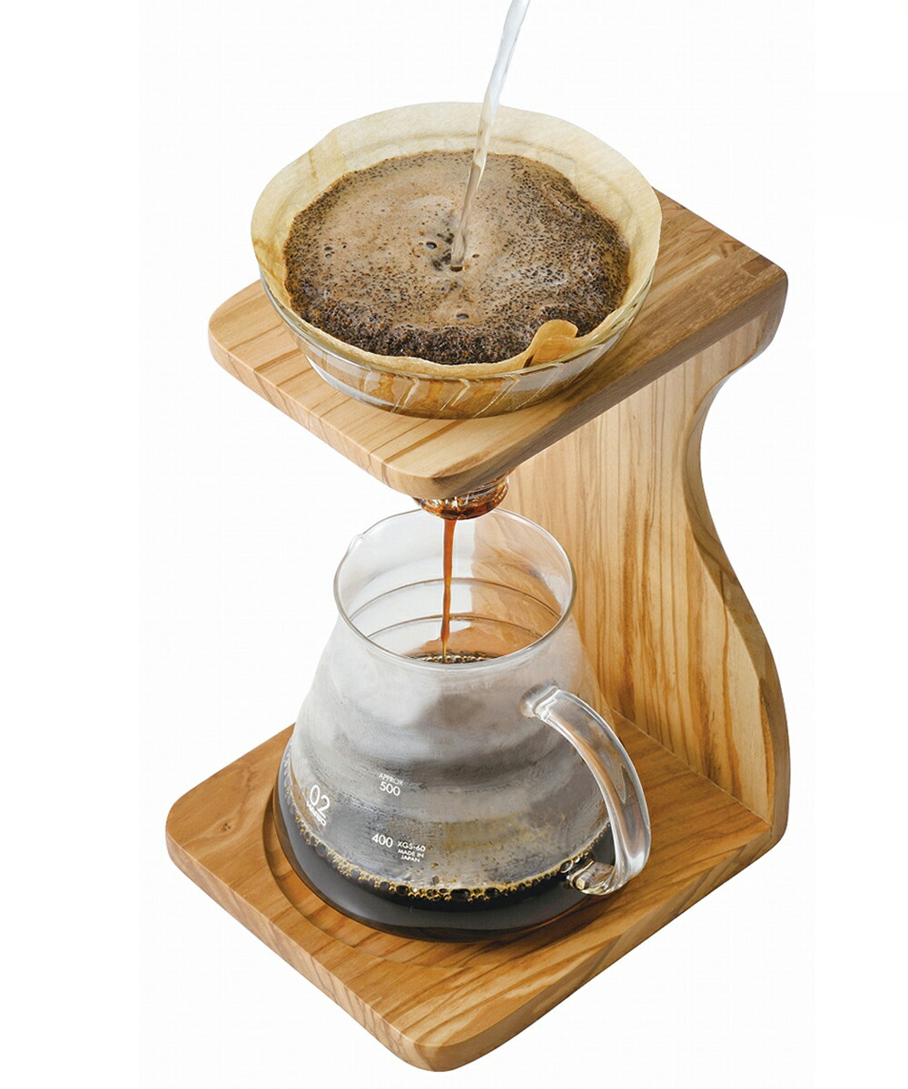 楽天市場】HARIO ハリオ V60 オリーブウッドスタンドセット 1〜4杯用