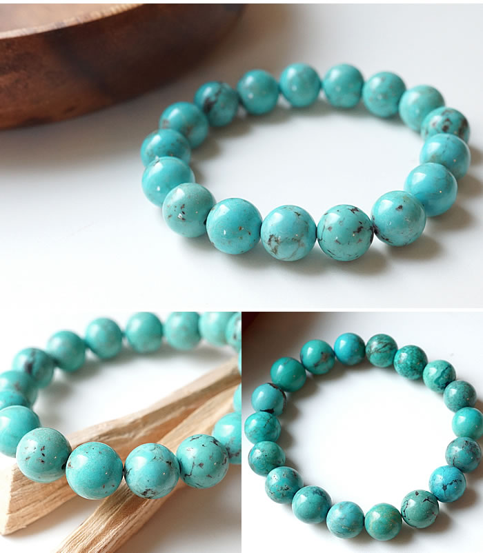 楽天市場】天然色ターコイズAAA（中国産）12mm 無染色 ブレスレット