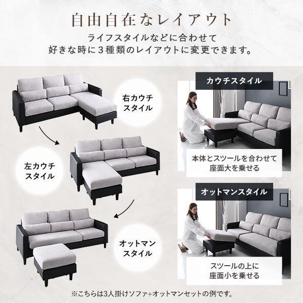 楽天市場】3人用ソファ カウチソファ カウチ ソファー セット 〔3人