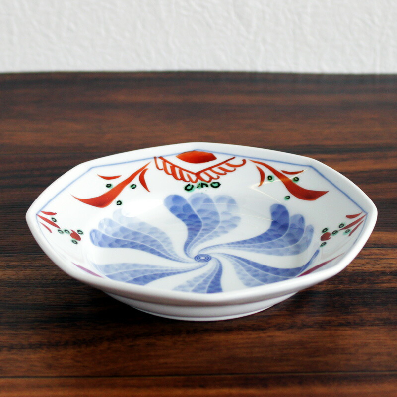 楽天市場】【アウトレット】呉須赤絵 染付 八角小皿 / 絵付け 和食器