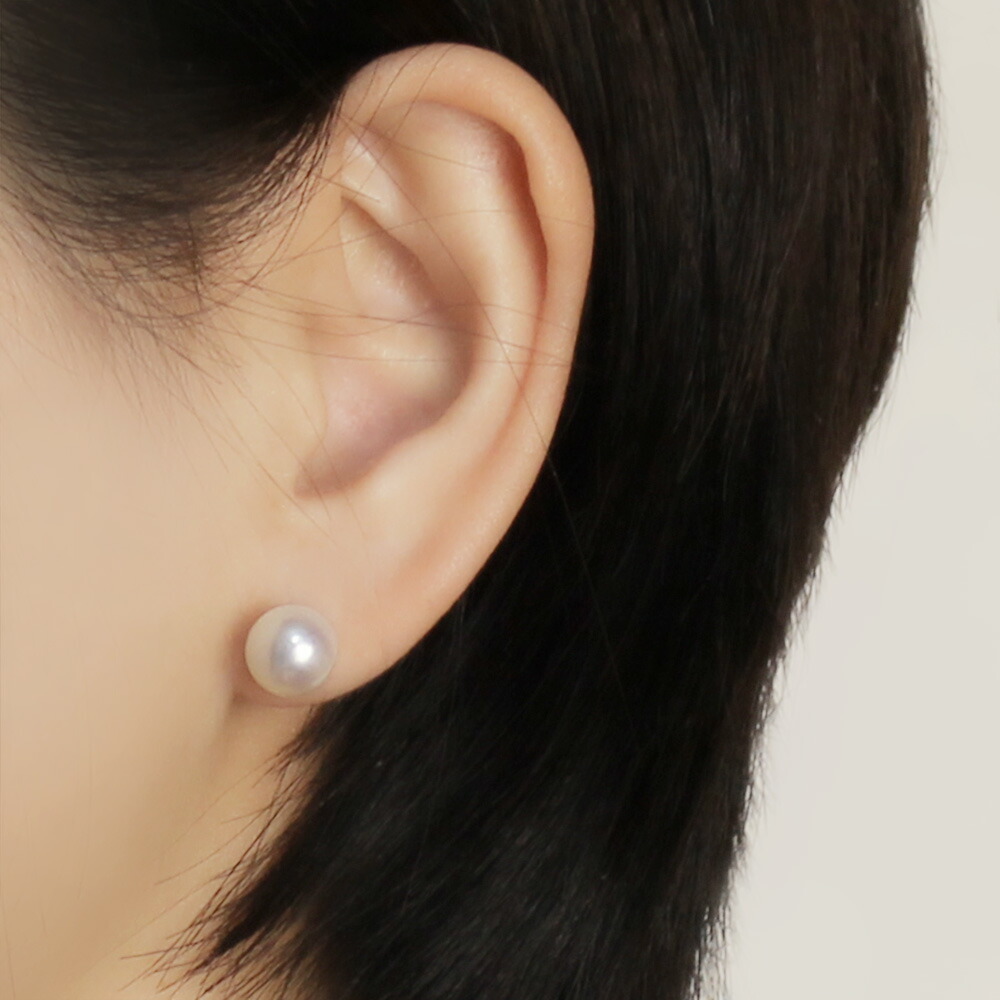 楽天市場】パール ピアス スタッド あこや 本真珠 9mm-9.5mm 大珠