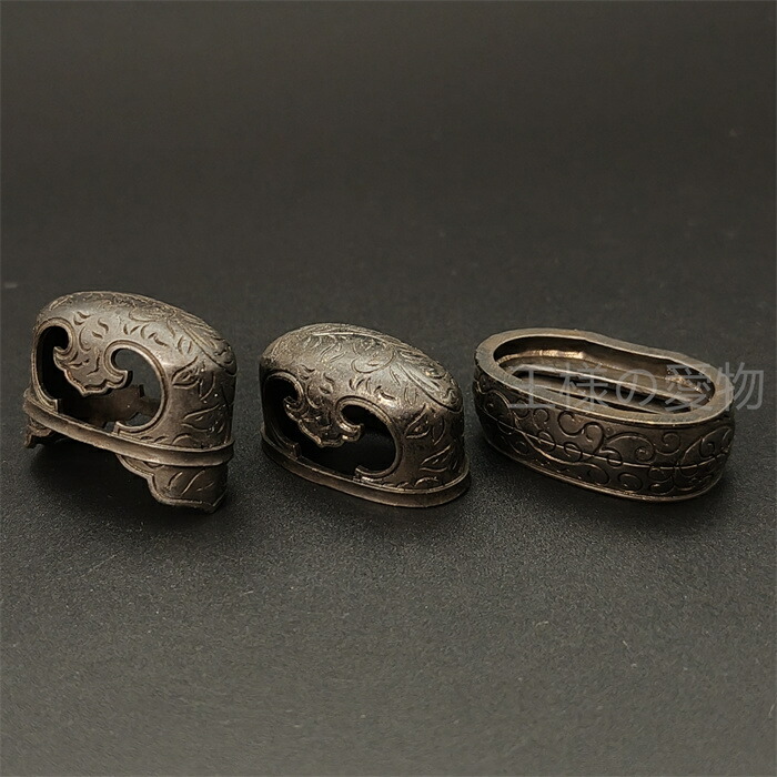 楽天市場】日本刀装具 合口拵え 唐草の図 縁頭 鯉口鐺 銅地 金工 金具